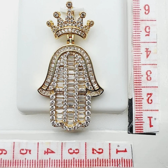 "14K Gold Plated Cubic Zircon Pendant, EVBRS620 - Picture 5 of 10